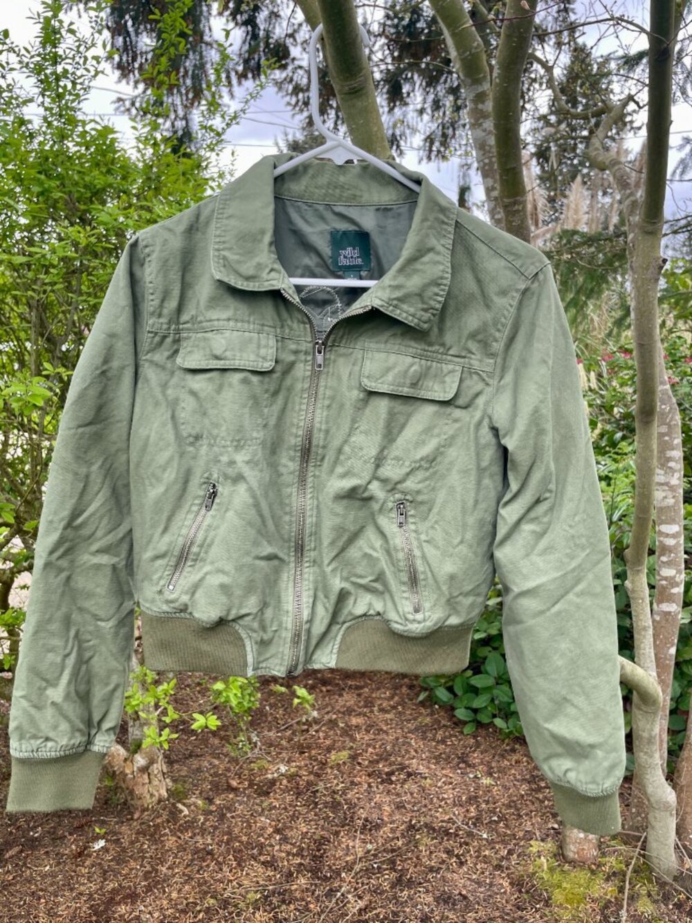 Small Green Insect Upcycled Reworked Handmade Jacket Coat - Picture 3 of 8